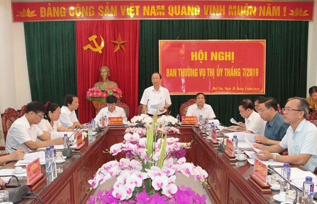 Hội nghị Ban Thường vụ Thị ủy Phổ Yên tháng 7/2019